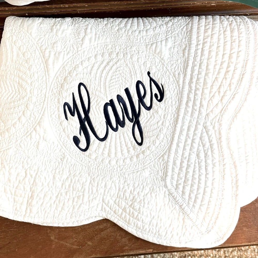 Monogrammed quilt